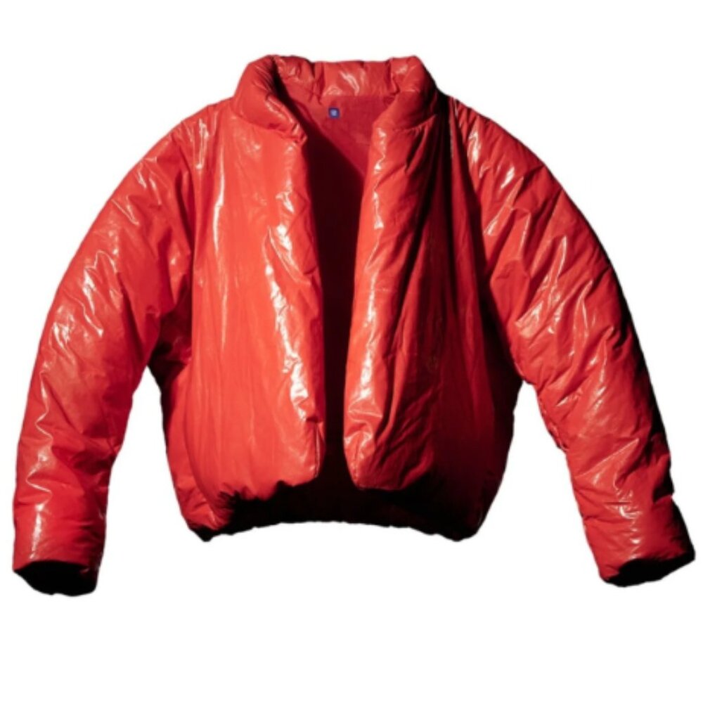 Yeezy Red Shiny Puffer Jacket